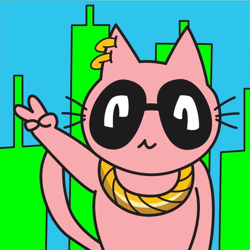 YoCat with green bars in back